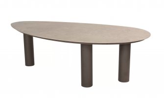 Stół ceramiczny o nieregularnym kształcie ARIZONA blat ceramiczny ciemnobrazowy 