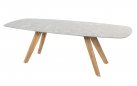 Stół na taras z ceramicznym blatem MONTANA 4SO 240x103 cm nogi teak blat szary