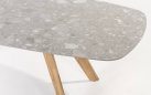 Stół na taras z ceramicznym blatem MONTANA 4SO 240x103 cm nogi teak blat szary