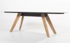 Stół na taras z ceramicznym blatem MONTANA 4SO 240x103 cm nogi teak blat szary