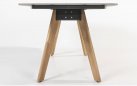 Stół na taras z ceramicznym blatem MONTANA 4SO 240x103 cm nogi teak blat szary