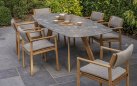 Stół na taras z ceramicznym blatem MONTANA 4SO 240x103 cm nogi teak blat szary