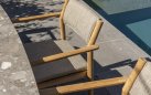 Stół na taras z ceramicznym blatem MONTANA 4SO 240x103 cm nogi teak blat szary