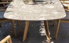 Stół na taras z ceramicznym blatem MONTANA 4SO 240x103 cm nogi teak blat szary