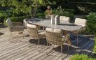 Stół na taras z ceramicznym blatem MONTANA 4SO 240x103 cm nogi teak blat szary