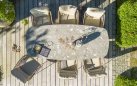 Stół na taras z ceramicznym blatem MONTANA 4SO 240x103 cm nogi teak blat szary