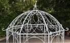 Ośmiokątny pawilon metalowy LOTUS metaloplastyka kolor BIAŁY