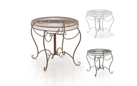 stół vintage Sheela śr. 90 cm metaloplastyka stół vintage Sheela śr. 90 cm metaloplastyka