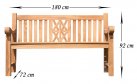 klasyczna ławka z drewna teak 180 cm szerokości