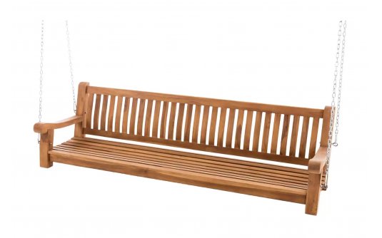 Ławka Huśtawka wisząca teakowa na łańcuchach 220 cm Ławka Huśtawka wisząca teakowa na łańcuchach 220 cm