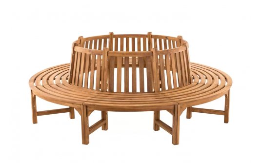 Okrągła ławka ogrodowa do drzew NOV teak śr. 250 cm