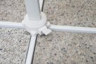 parasol z białą noga boczną 3x4 m jasnoszary spuncrylic VINALES