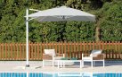 parasol z białą noga boczną 3x4 m jasnoszary spuncrylic VINALES