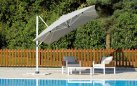 parasol z białą noga boczną 3x4 m jasnoszary spuncrylic VINALES