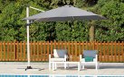 Parasol ogrodowy obrotowy i pochylany w 2 osiach VARADERO noga drewno / poszycie szare