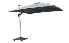 Parasol ogrodowy obrotowy i pochylany w 2 osiach VARADERO noga drewno / poszycie szare