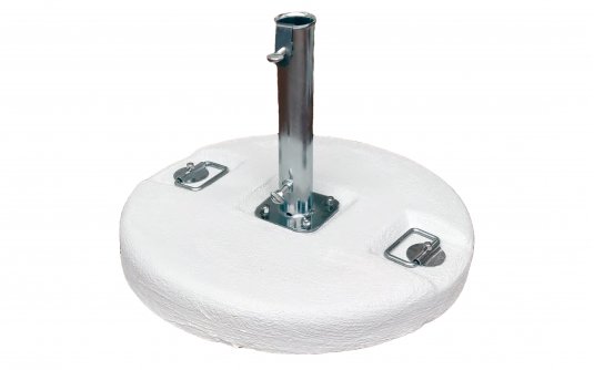 Podstawa cementowa Ø54 cm z rurą Ø55 mm – biała Podstawa cementowa Ø54 cm z rurą Ø55 mm – biała
