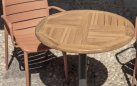Blat teakowy PTT70 – okrągły Ø70 cm – do podstaw BA003, BA006, BA201 – horeca