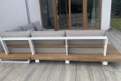 Meble ogrodowe narożnik FITZ - aluminiowe białę platforma teak
