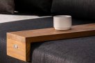Meble ogrodowe narożnik FITZ - aluminiowe ciemnoszare platforma teak