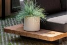 Meble ogrodowe narożnik FITZ - aluminiowe ciemnoszare platforma teak