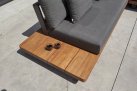 Meble ogrodowe narożnik FITZ - aluminiowe ciemnoszare platforma teak