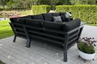 Antracytowy narożnik ogrodowy aluminiowy TIMBER LIFE z wysokimi podłokietnikami