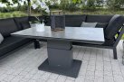 Antracytowy narożnik ogrodowy aluminiowy TIMBER LIFE z wysokimi podłokietnikami