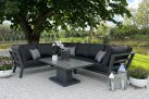 Antracytowy narożnik ogrodowy aluminiowy TIMBER LIFE z wysokimi podłokietnikami