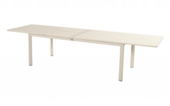 Bezowy stół rozkładany na taras Hartman KYRA 224–343 × 100 cm aluminium i blat ceramiczny