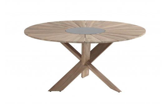 Okrągły sół teak średnica 150 cm PROVENCE wkładka kamienna Okrągły sół teak średnica 150 cm PROVENCE wkładka kamienna