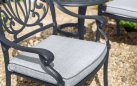 Okragły stół z odlewanego aluminium AMALFI kolor szary
