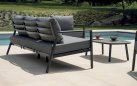 CADICE zestaw wypoczynkowy ogrodowy aluminium marmur drewno antracytowy