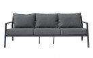 CADICE zestaw wypoczynkowy ogrodowy aluminium marmur drewno antracytowy