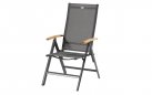 Krzesło ogrodowe ARUBA Hartman z regulowanym oparciem, aluminium + podlokietnki teak, szer. 61 cm, kolor antracytowy