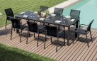 NAXOS grafitowy stół ogrodowy aluminiowy rozkładany 160–240×90