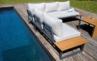SAINT TROPEZ zestaw ogrodowy narożny aluminium resin wood antracytowy