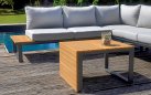 SAINT TROPEZ zestaw ogrodowy narożny aluminium resin wood antracytowy