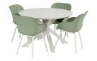 XANDER Ø120 Stół ogrodowy na taras Hartman aluminiowy ceramiczny blat biały