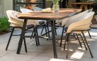 Stół ogrodowy Hartman TUBB 185×100 aluminium + teak, meble na taras elegancki stół ogrodowy