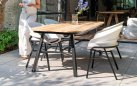 Stół ogrodowy Hartman TUBB 185×100 aluminium + teak, meble na taras elegancki stół ogrodowy