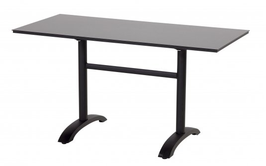 Stół ogrodowy Hartman SOPHIE 140×65 cm – składany stół HPL & aluminium, nogi czarne