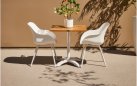 Biały stół składany Hartman 70×70 teak aluminium bistro składany taras balkon