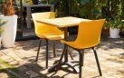 Czarny stół składany Hartman 70×70 teak aluminium bistro składany taras balkon