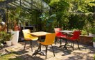 Grafitowy stół składany Hartman 70×70 teak aluminium bistro składany taras balkon