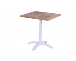 Biały stół składany Hartman 70×70 teak aluminium bistro składany taras balkon