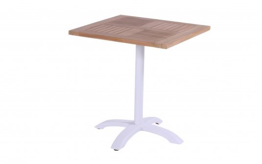 Biały stół składany Hartman 70×70 teak aluminium bistro składany taras balkon Biały stół składany Hartman 70×70 teak aluminium bistro składany taras balkon