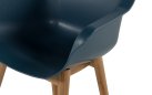 2x Krzesło ogrodowe SOPHIE Hartman z podstawą z drewna teak i ergonomiczne siedzisko ciemnoniebieskie