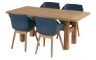 2x Krzesło ogrodowe SOPHIE Hartman z podstawą z drewna teak i ergonomiczne siedzisko ciemnoniebieskie