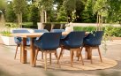 2x Krzesło ogrodowe SOPHIE Hartman z podstawą z drewna teak i ergonomiczne siedzisko ciemnoniebieskie
